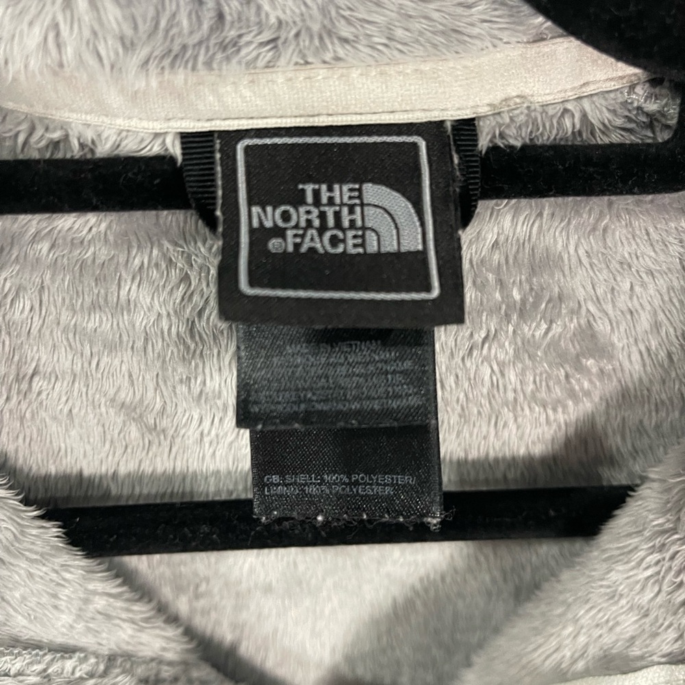 The North Face Gray Fuzzy Fleece Jacket Women's Sz S Full Zip Thermal Pockets - Picture 3 of 7